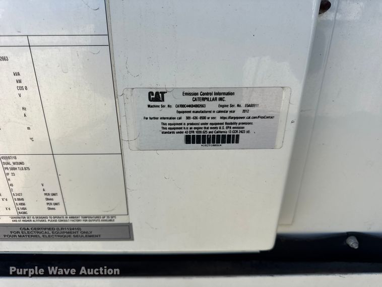 image for item EF2206 2012 Caterpillar XQ100-6 generator