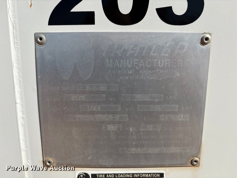 image for item EF6074 2009 W-W  enclosed cargo trailer