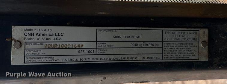 image for item EF6086 2011 Case 580 Super N backhoe