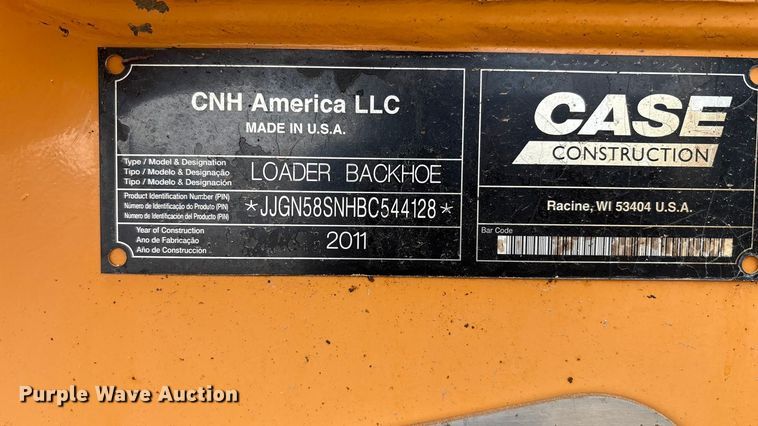 image for item EF6086 2011 Case 580 Super N backhoe