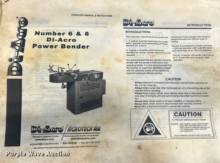 image for item EK8402 Di-Acro pipe bender