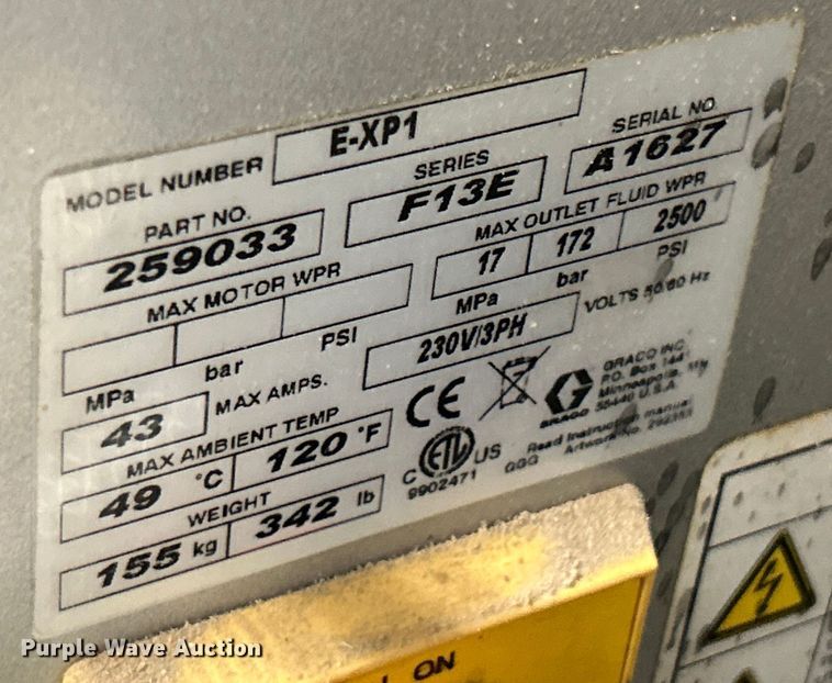image for item EK8405 Graco Reactor E-XP1 spray foam machine