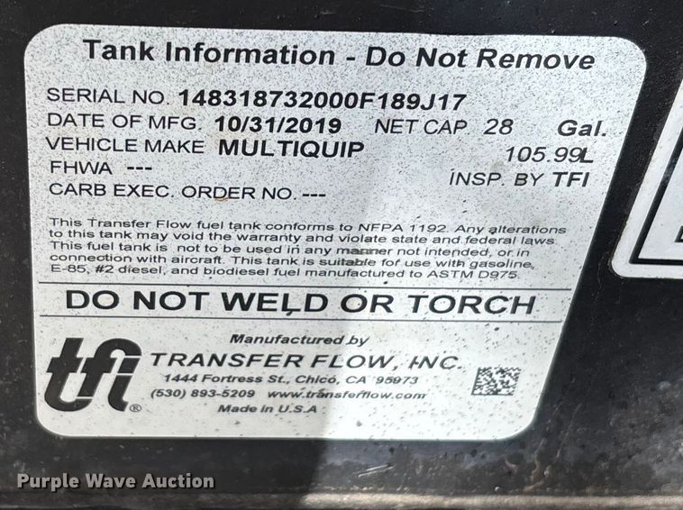 image for item EL6116 2019 Multiquip DLW-400ESA4 welder