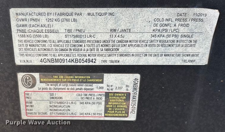 image for item EL6116 2019 Multiquip DLW-400ESA4 welder