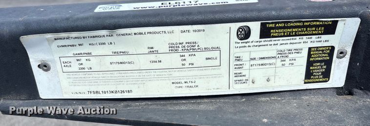 image for item EL6117 2020 Generac MLTS-2 light plant