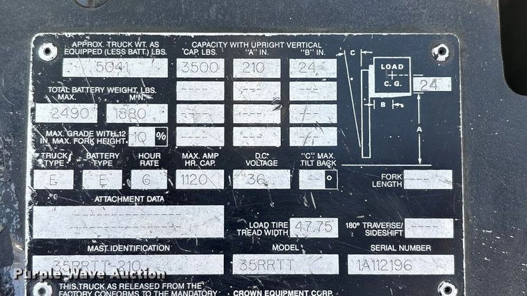 image for item EL6143 Crown 35RRTT order picker