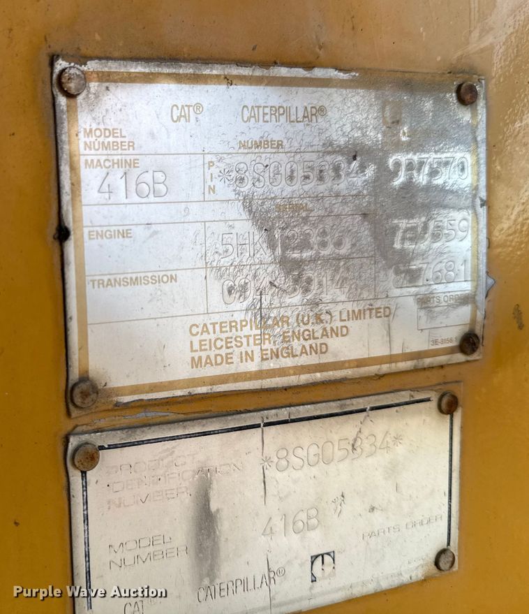 image for item EM2394 1994 Caterpillar 416B backhoe