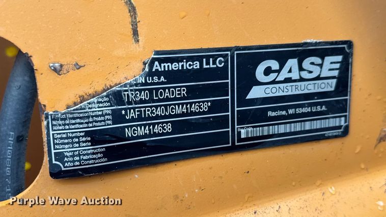 image for item EM8343 2016 Case TR340 tracked skid steer loader