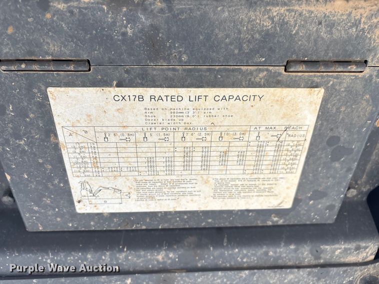 image for item EN5686 2014 Case CX17B mini excavator