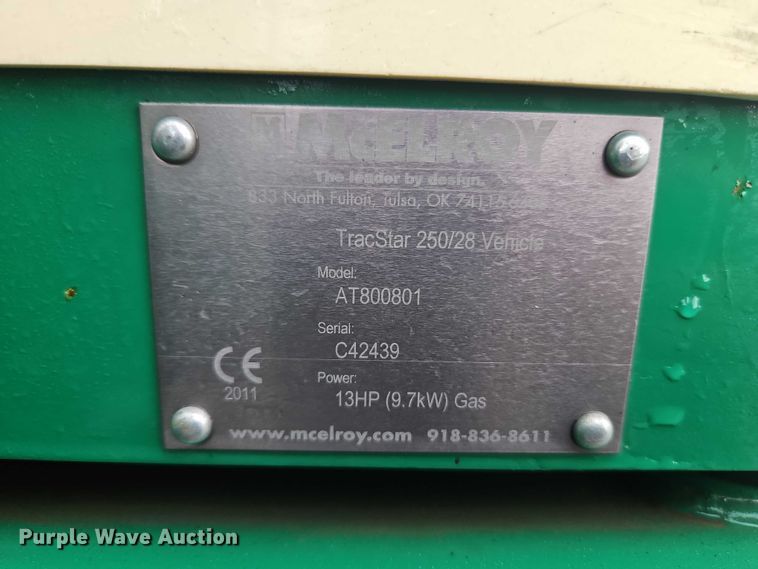 image for item EO4708 2011 McElroy TracStar 250/28 poly fusion machine