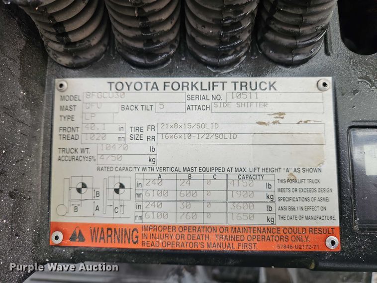 image for item EO4710 Toyota 8FGCU30 forklift