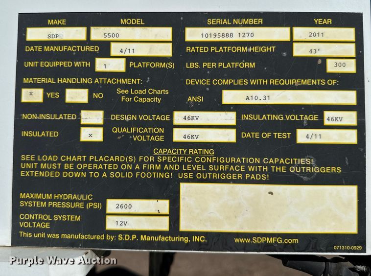 image for item EP0668 2011 SDP EZ Hauler 5500 backyard digger derrick