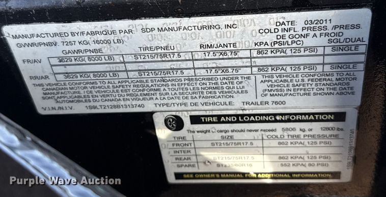 image for item EP0668 2011 SDP EZ Hauler 5500 backyard digger derrick