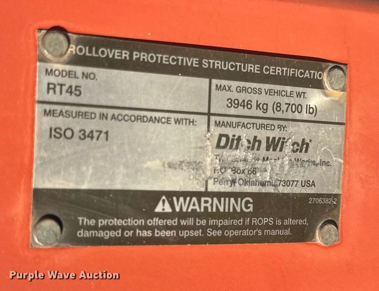 image for item ER0159 2016 Ditch witch RT45 trencher