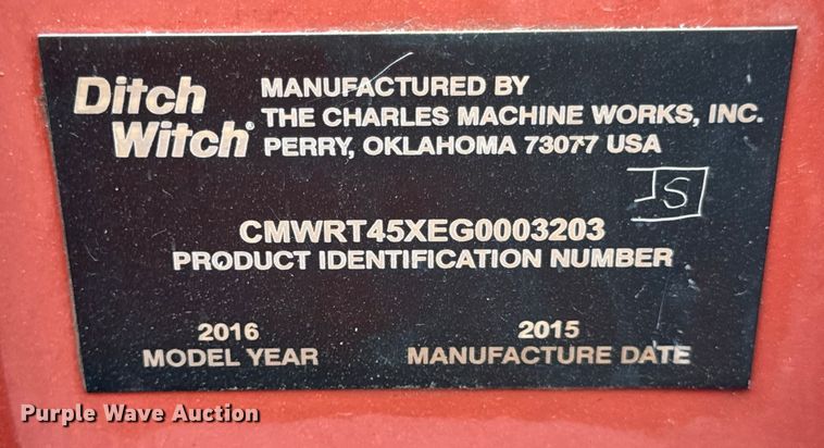 image for item ER0159 2016 Ditch witch RT45 trencher