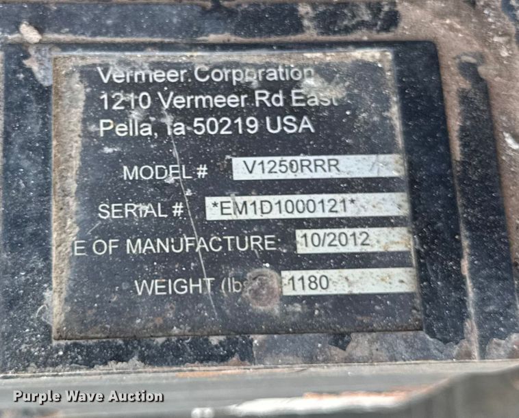 image for item ER0162 2013 Vermeer RTX1250 vibratory cable plow