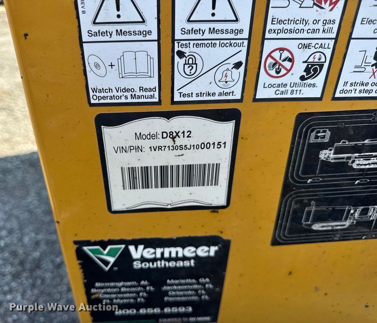 image for item ER0167 2018 Vermeer D8x12 directional boring unit