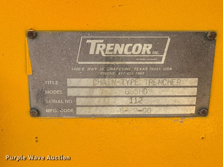 image for item ER0168 2000 Trencor 665HD trencher