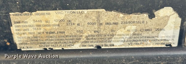 image for item ER0178 2018 Vermeer LP573SDT vacuum excavator