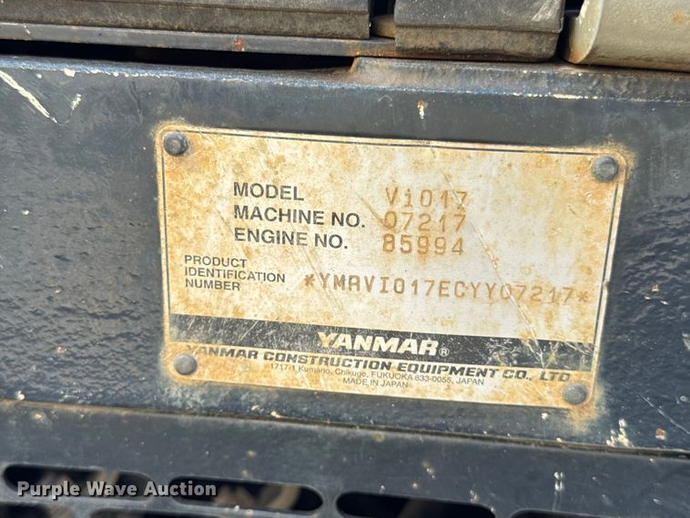 image for item ER0183 2012 Yanmar Vio17 mini excavator
