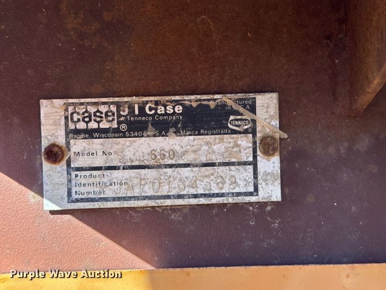 image for item ER0186 1992 Case 660 trencher