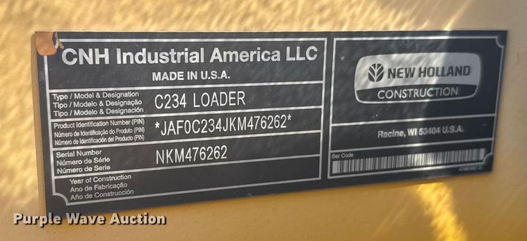 image for item ER2501 2019 New Holland C234 tracked skid steer loader