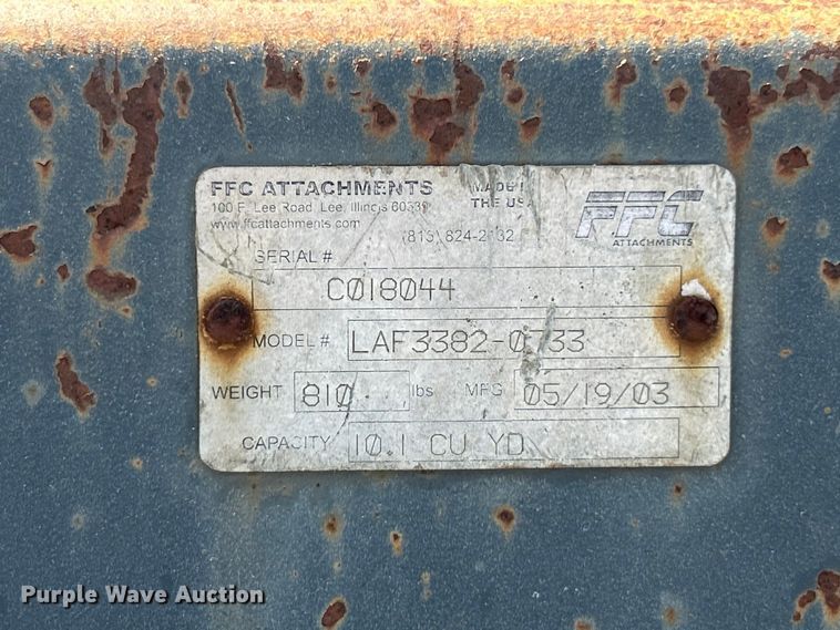 image for item ET3244 FFC Attachments LAF3382-0733 backhoe bucket