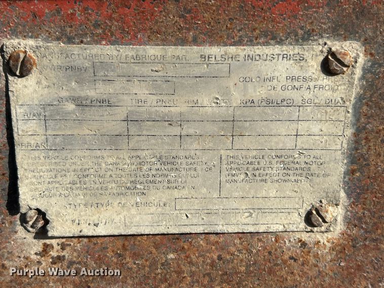 image for item ET3253 2014 Belshe WB14 equipment trailer