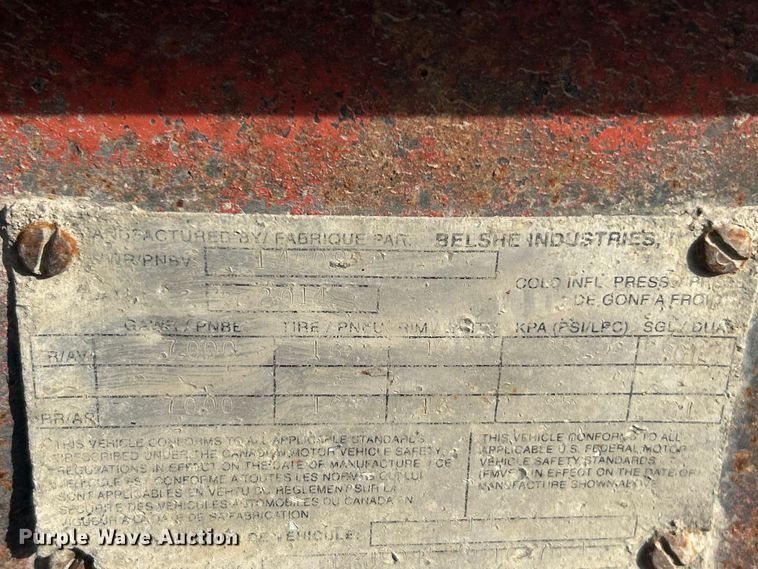 image for item ET3253 2014 Belshe WB14 equipment trailer