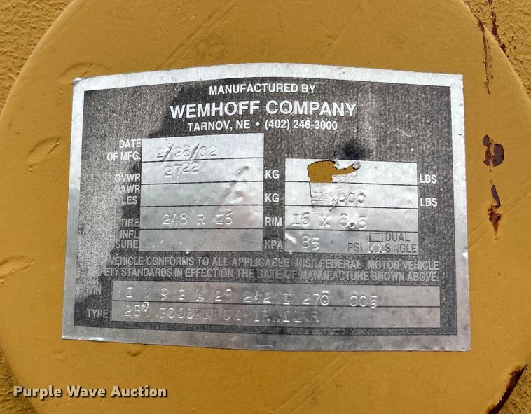 image for item ET4698 Wemhoff equipment trailer