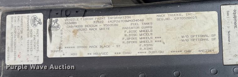 image for item ET4700 1998 Mack RD688S dump truck