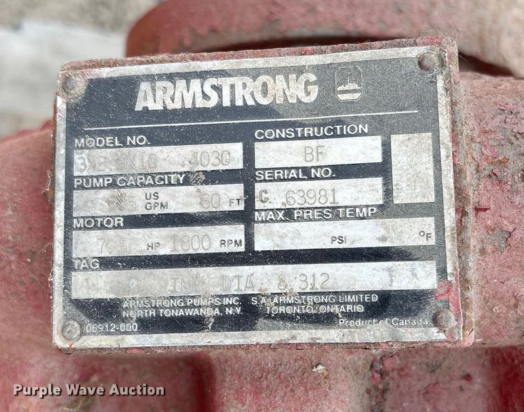 image for item ET4706 (2) Armstrong 3x2.5x10 4030 water pumps