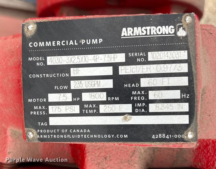 image for item ET4706 (2) Armstrong 3x2.5x10 4030 water pumps