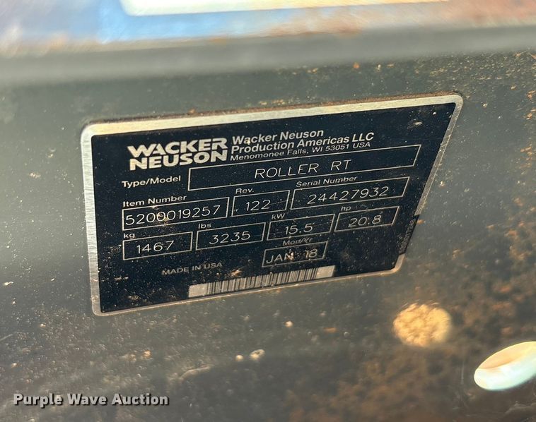 image for item EU0124 2018 Wacker neuson RTSC3 trench compactor