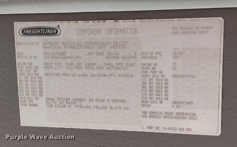 image for item EU2516 2010 Freighliner M2 106 street sweeper truck