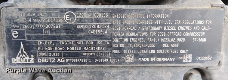 image for item EU2520 2021 Genie GTH-5519 telehandler