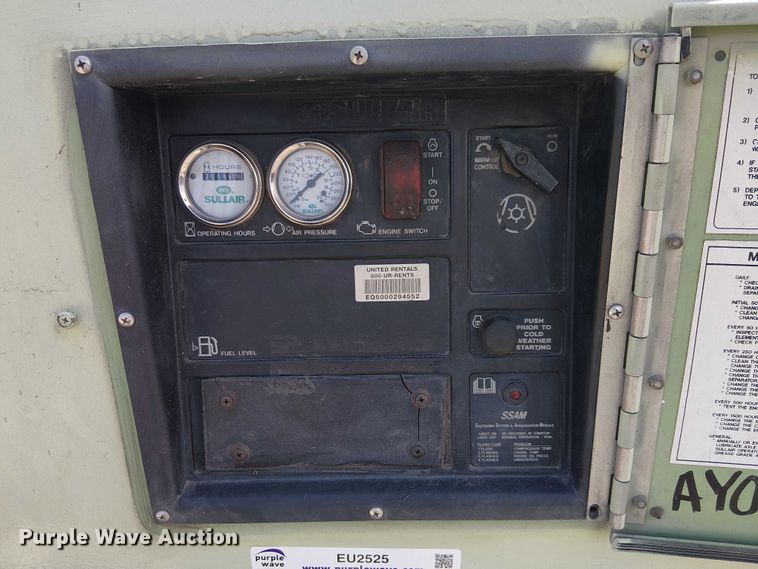 image for item EU2525 2012 Sullair 49HP185DPQ JDi4 air compressor