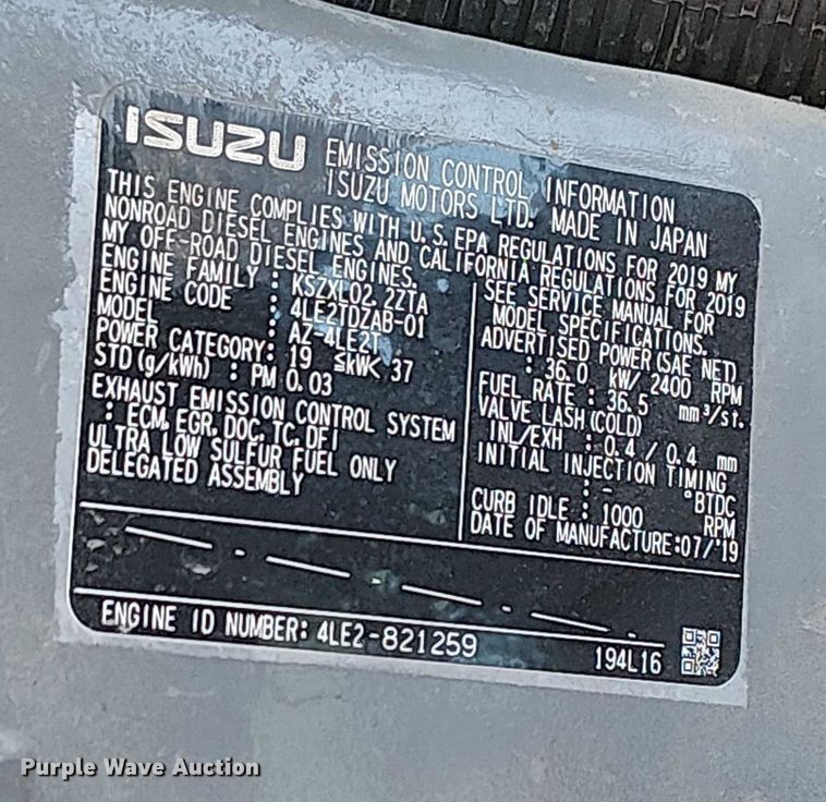 image for item EU2526 2019 Multiquip DIS-185SSI4F air compressor