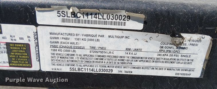 image for item EU2526 2019 Multiquip DIS-185SSI4F air compressor