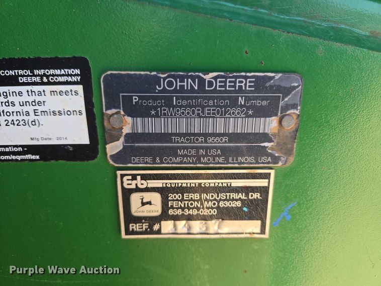 image for item EU3890 2014 John Deere 9560R Scraper Special Scraper Special 4WD tractor