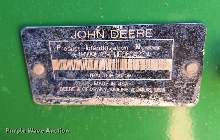 image for item EU3892 2018 John Deere 9570R Scraper Special 4WD tractor