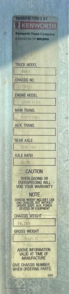 image for item EU5086 1996 Kenworth W900B roll-off container truck