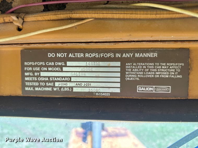 image for item EU6087 Dresser A500E motor grader