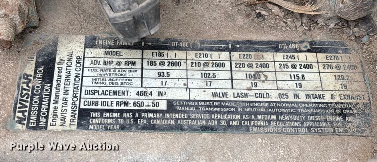 image for item EV3078 1991 International 4900 dump truck