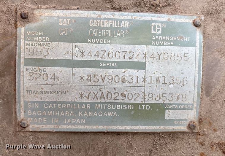 image for item EV3096 1990 Caterpillar 953 track loader