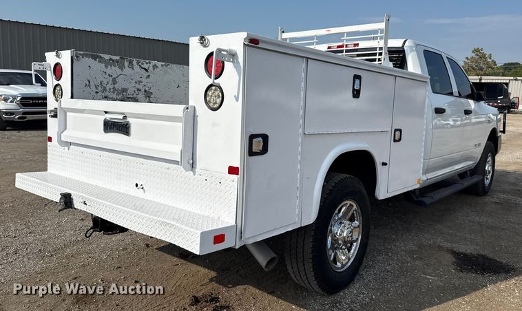 image for item NU9654 2022 Dodge Ram  3500HD Crew Cab utility bed pickup truck