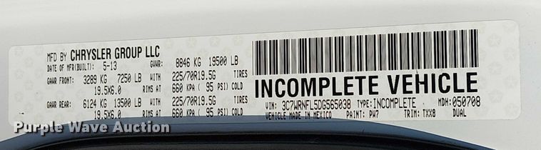 image for item NU9726 2013 RAM 5500 Crew Cab flatbed truck