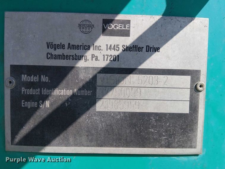 image for item YA0987 2010 Wirtgen Vision 5203-2 paver