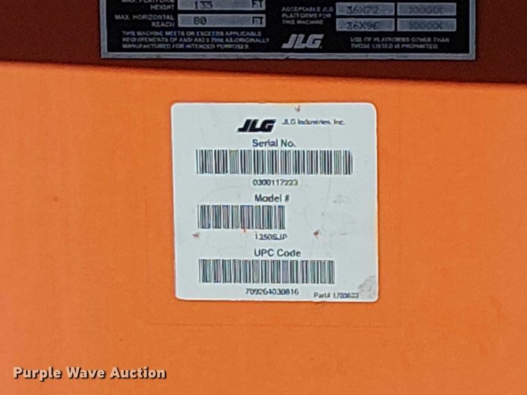 image for item YA1140 2007 JLG 1350SJP boom lift