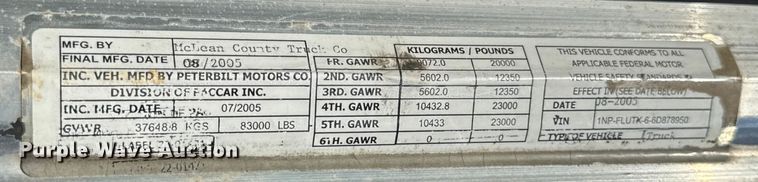 image for item YA1223 2006 Peterbilt 378 dump truck